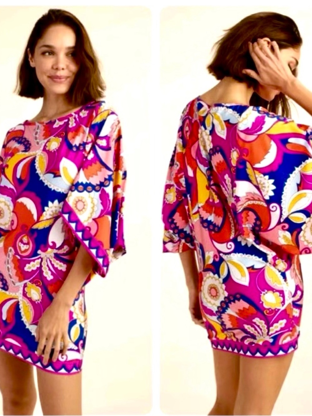 Trina Turk Pink Multi Floral Print Swim Coverup